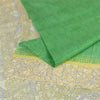 Sanskriti Vintage Sarees Green/Ivory 100% Pure Silk Printed Sari Craft Fabric