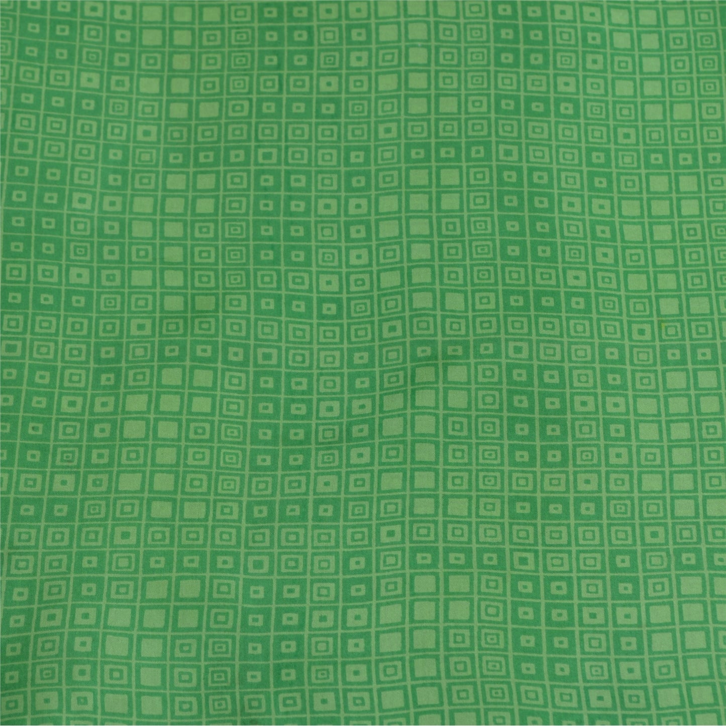 Sanskriti Vintage Sarees Green/Ivory 100% Pure Silk Printed Sari Craft Fabric