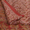 Sanskriti Vintage Sarees Indian Red 100% Pure Silk Printed Sari 5yd Craft Fabric