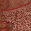 Sanskriti Vintage Sarees Indian Red 100% Pure Silk Printed Sari 5yd Craft Fabric