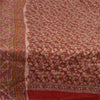 Sanskriti Vintage Sarees Indian Red 100% Pure Silk Printed Sari 5yd Craft Fabric