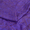 Sanskriti Vintage Sarees Purple Zari Border Pure Silk Printed Sari Craft Fabric