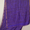 Sanskriti Vintage Sarees Purple Zari Border Pure Silk Printed Sari Craft Fabric