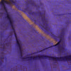 Sanskriti Vintage Sarees Purple Zari Border Pure Silk Printed Sari Craft Fabric