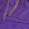 Sanskriti Vintage Sarees Purple Zari Border Pure Silk Printed Sari Craft Fabric