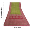 Sanskriti Vintage Sarees Green/Red Bandhani Pure Silk Printed Sari Craft Fabric