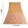 Sanskriti Vintage Sarees Indian Peach Pure Silk Printed Sari Floral Craft Fabric