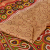 Sanskriti Vintage Sarees Indian Peach Pure Silk Printed Sari 6yd Craft Fabric