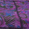 Sanskriti Vintage Sarees Indian Purple Pure Silk Printed Sari 5yd Craft Fabric