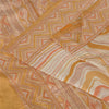 Sanskriti Vintage Sarees Indian Ivory Pure Silk Printed Sari 5yd Craft Fabric