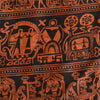 Sanskriti Vintage Sarees Black/Orange Pure Silk Printed Sari 5yd Craft Fabric