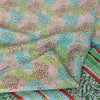 Sanskriti Vintage Sarees Indian Multi Pure Silk Printed Sari 5yd Craft Fabric