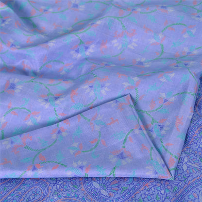 Sanskriti Vintage Sarees Pure Silk  6yd Quilting Felting Craft Fabric Print Sari