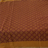 Sanskriti Vintage Sarees Red/Mustard Pure Silk Printed Sari 5yd Craft Fabric