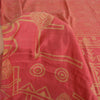 Sanskriti Vintage Sarees Indian Pink 100% Pure Silk Printed Sari Craft Fabric