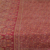 Sanskriti Vintage Sarees Red Quilting Felting Craft Fabric Pure Silk Print Sari