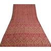 Sanskriti Vintage Sarees Red Quilting Felting Craft Fabric Pure Silk Print Sari