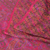 Sanskriti Vintage Sarees Indian Hot-Pink Pure Silk Printed Sari 5yd Craft Fabric