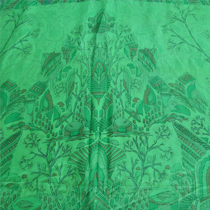 Sanskriti Vintage Sarees Pure Silk 5yd Quilting Felting Craft Fabric Print Sari