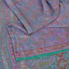 Sanskriti Vintage Sarees From India Blue Pure Silk Printed Sari 5yd Craft Fabric