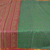 Sanskriti Vintage Sarees Green Zari Border Pure Silk Print Sari 5yd Craft Fabric