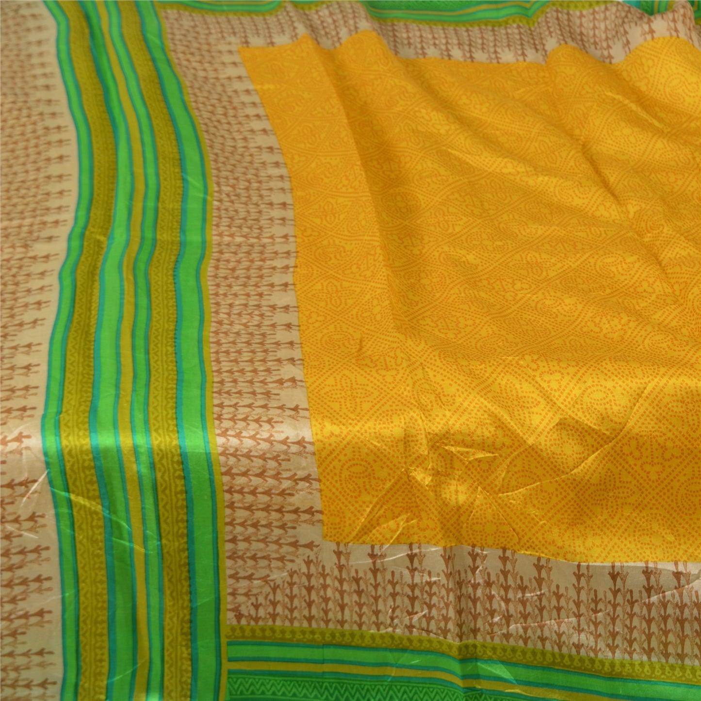 Sanskriti Vintage Sarees Pure Silk 5yd Quilting Felting Craft Fabric Print Sari