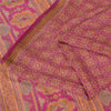 Sanskriti Vintage Sarees Indian Purple Pure Silk Printed Sari 5yd Craft Fabric