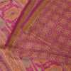 Sanskriti Vintage Sarees Indian Purple Pure Silk Printed Sari 5yd Craft Fabric