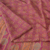 Sanskriti Vintage Sarees Indian Purple Pure Silk Printed Sari 5yd Craft Fabric