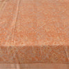 Sanskriti Vintage Sarees Peach 100% Pure Silk Printed Sari Floral Craft Fabric