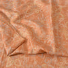 Sanskriti Vintage Sarees Peach 100% Pure Silk Printed Sari Floral Craft Fabric