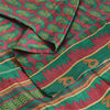 Sanskriti Vintage Sarees Red/Green 100% Pure Silk Printed Sari 5yd Craft Fabric