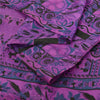 Sanskriti Vintage Sarees Purple Indian Pure Silk Printed Sari 5yd Craft Fabric