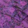 Sanskriti Vintage Sarees Purple Indian Pure Silk Printed Sari 5yd Craft Fabric