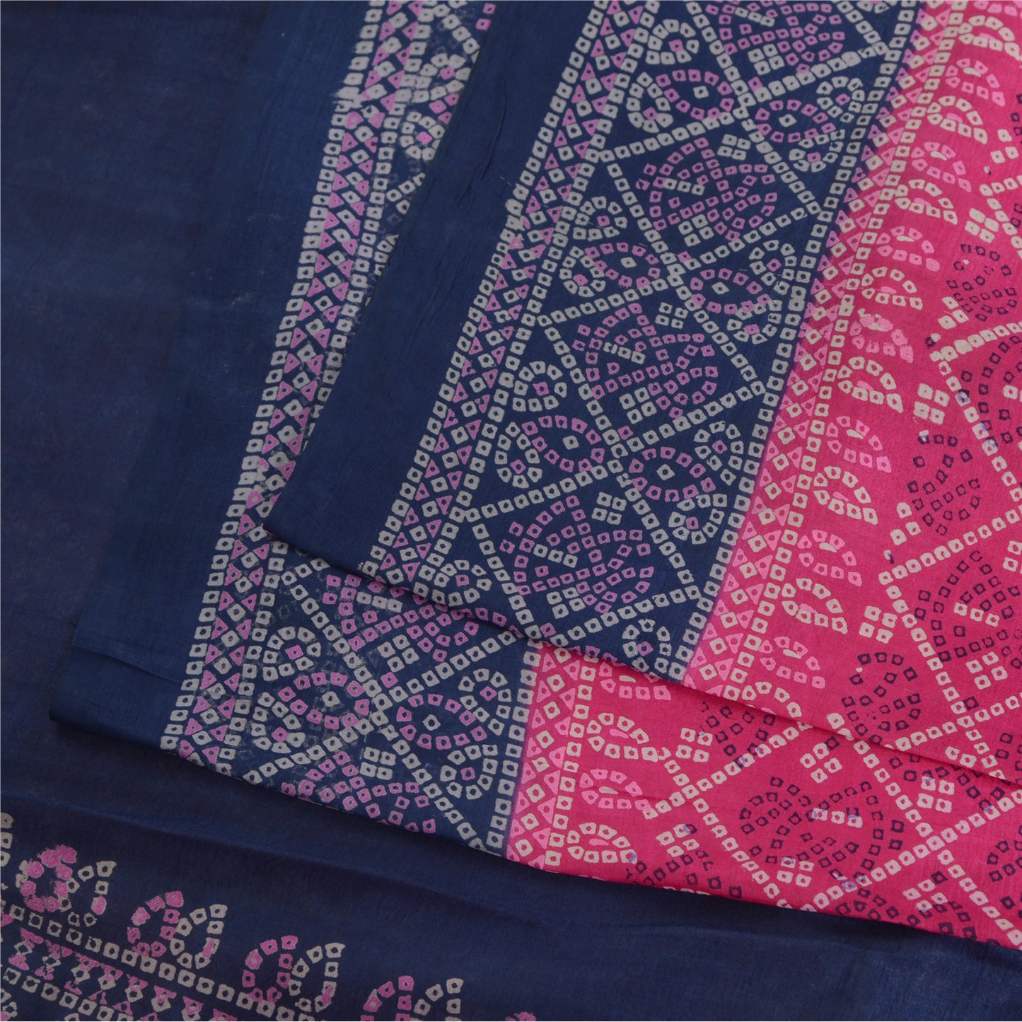 Sanskriti Vintage Sarees Quilting Felting Craft Fabric Bandhani Pure Silk Sari