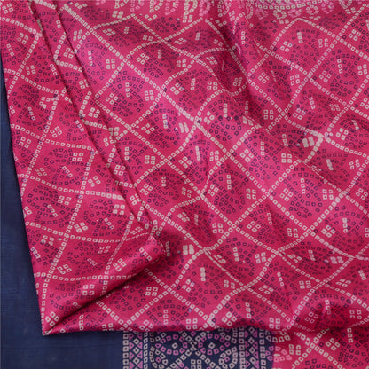 Sanskriti Vintage Sarees Quilting Felting Craft Fabric Bandhani Pure Silk Sari