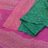 Sanskriti Vintage Sarees Quilting Felting Craft Fabric Pure Silk Bandhani Sari