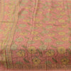 Sanskriti Vintage Sarees Dusty Pink Pure Silk Printed Sari 5yd Craft Fabric