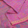 Sanskriti Vintage Sarees Pink Pure Silk Printed Woven Sari 5yd Craft Fabric