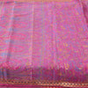 Sanskriti Vintage Sarees Pink Pure Silk Printed Woven Sari 5yd Craft Fabric