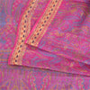 Sanskriti Vintage Sarees Pink Pure Silk Printed Woven Sari 5yd Craft Fabric