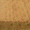 Sanskriti Vintage Sarees Cream Indian Pure Silk Printed Sari 5yd Craft Fabric