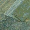 Sanskriti Vintage Sarees Green 100% Pure Silk Printed Sari Soft 5yd Craft Fabric