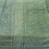 Sanskriti Vintage Sarees Green 100% Pure Silk Printed Sari Soft 5yd Craft Fabric