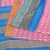 Sanskriti Vintage Sarees Pink Quilting Felting Craft Fabric Pure Silk Print Sari