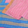 Sanskriti Vintage Sarees Pink Quilting Felting Craft Fabric Pure Silk Print Sari