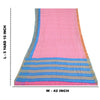 Sanskriti Vintage Sarees Pink Quilting Felting Craft Fabric Pure Silk Print Sari