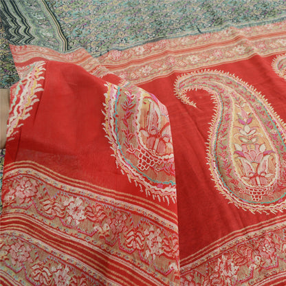 Sanskriti Vintage Sarees 100% Pure Silk Print Sari Quilting Felting Craft Fabric