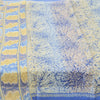 Sanskriti Vintage Sarees Blue Quilting Felting Craft Fabric Pure Silk Print Sari