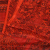 Sanskriti Vintage Sarees From India Red Pure Silk Printed Sari 6yd Craft Fabric